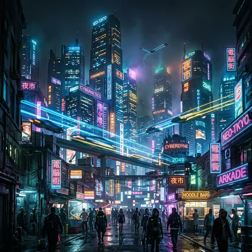 Cyberpunk City Skyline: Vibrant Nightscapes & Futuristic Elegance