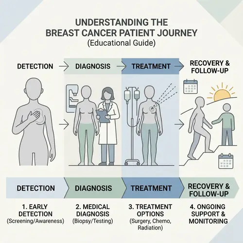 Minimalist Breast Cancer Patient Vector Diagram