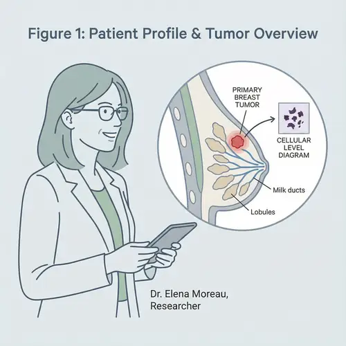 Breast Cancer Patient & Tumor Vector Diagram - Academic Illustration