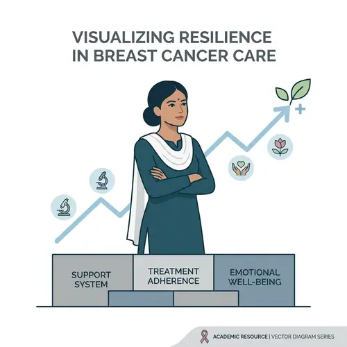 Minimalistic Academic Vector Diagram for South Asian Female Breast Cancer Patient
