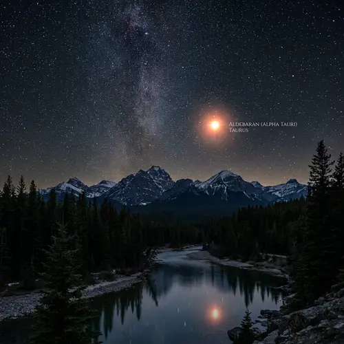 Starry Night Sky in Canada with Alpha Tauri – Northern Geographical Beauty