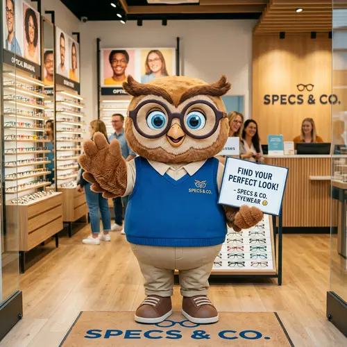 Glasses Mascot Character for Fun Branding