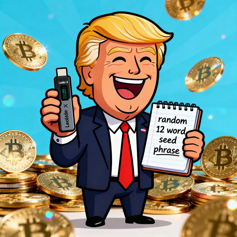 Donald Trump with Ledger Nano X: Crypto Humor