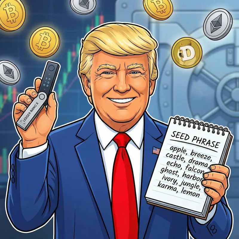 Donald Trump with Ledger Nano X: Crypto Humor