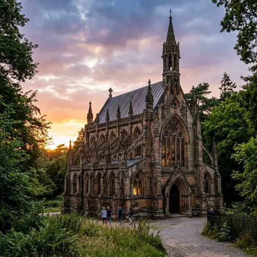 Gothic Chapel Architecture at Dusk