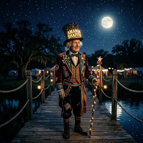 Amanda Shapito - Elderly Circus Performer on Bridge at Night