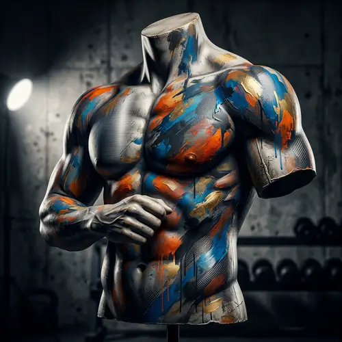 Dynamic Male Torso Digital Art - Muscular Showcase