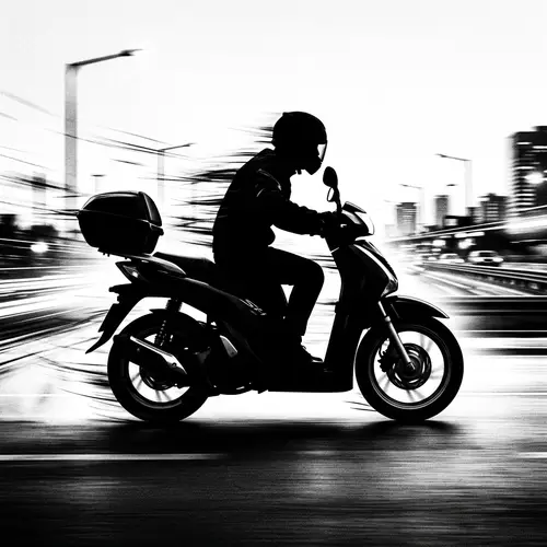 Fast Honda Moto SH Silhouette in Black and White