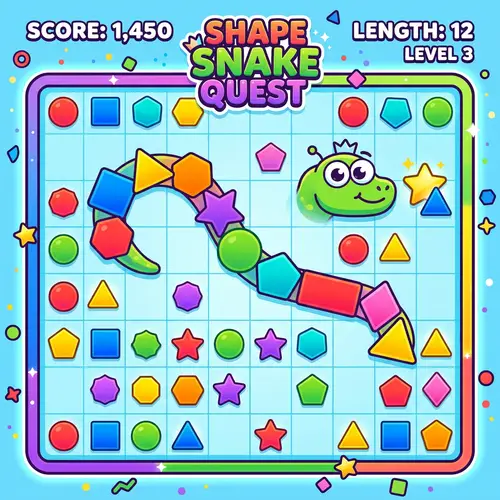 Colorful 2D Snake Game Vector Design