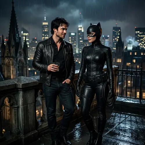 Damon Salvatore Meets Catwoman: A Unique Encounter