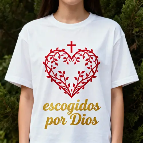 Christian T-Shirt with Heart Design - Chosen by God
