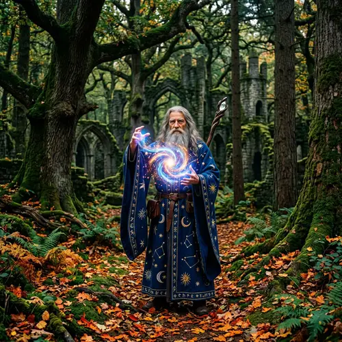 Mystic Wizard in Enchanted Forest