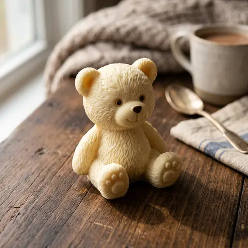Handcrafted White Chocolate Teddy Bear - Irresistible Delight