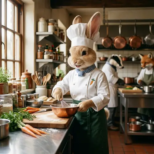 Cute Female Rabbit Chef - Adorable Culinary Creations