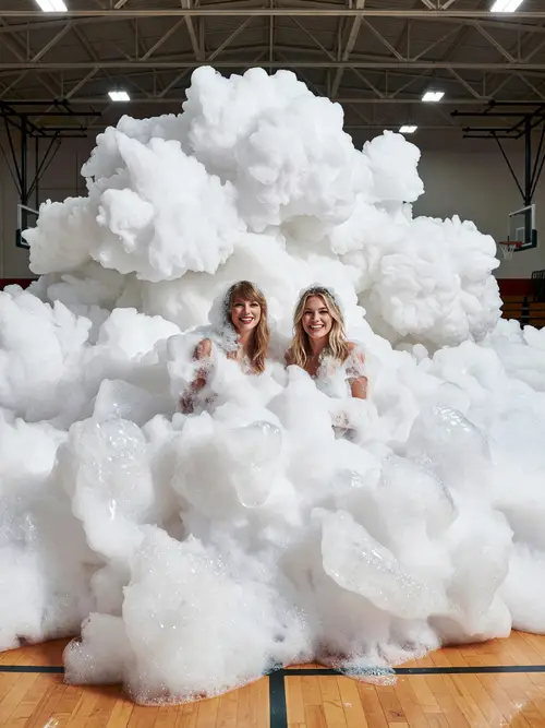 Taylor Swift & Hilary Duff Foam Party Fun