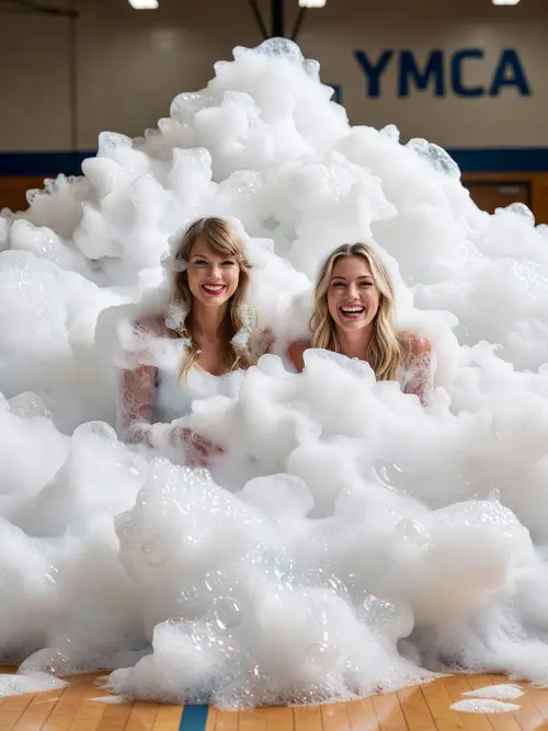 Taylor Swift & Hilary Duff's Fun Foam Party Photoshoot