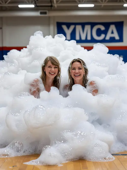 Taylor Swift & Hilary Duff at Epic Foam Party