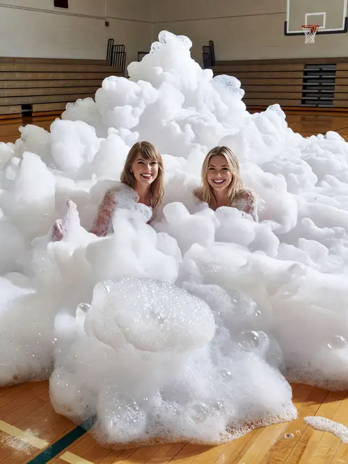 Taylor Swift & Hilary Duff at Foam Party Photoshoot