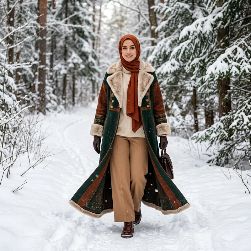Stylish Open Winter Abaya for Women Stylish Open Winter Abaya for Women