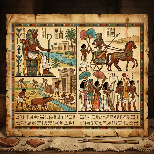 Pharaoh's History: Ancient Egyptian Art Depicting Prosperity and Order
