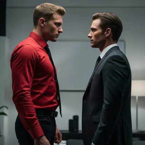 Epic Staredown Between Tall Slim Individuals