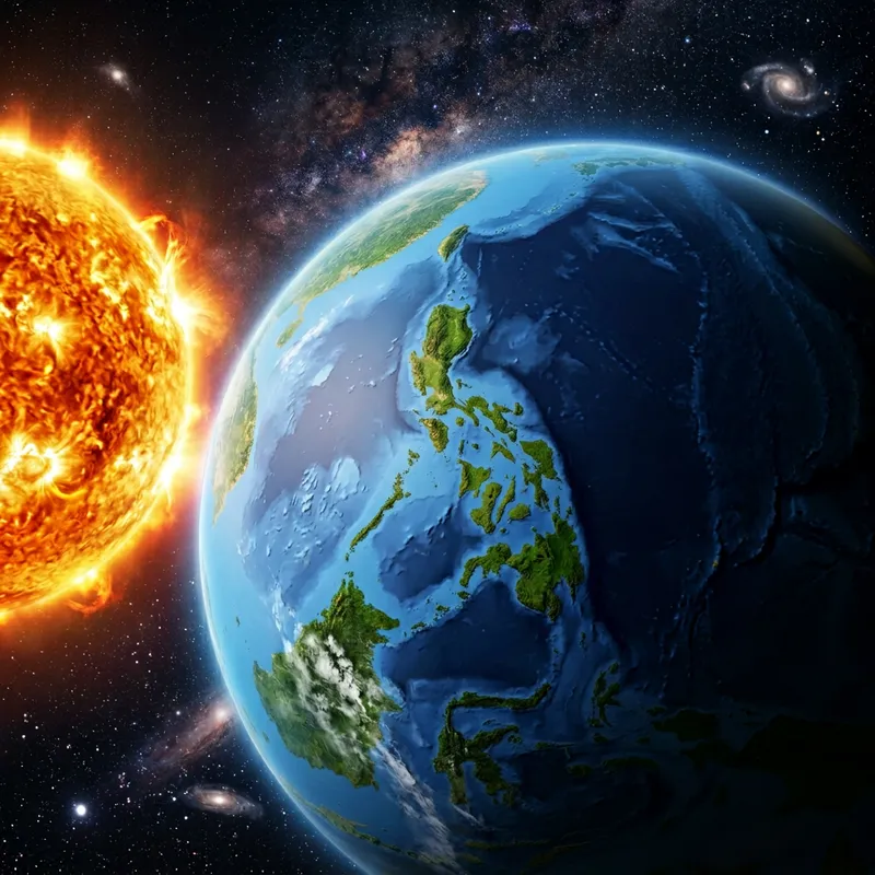 Philippine Map in Interstellar Space | Sun's Radiant Glow
