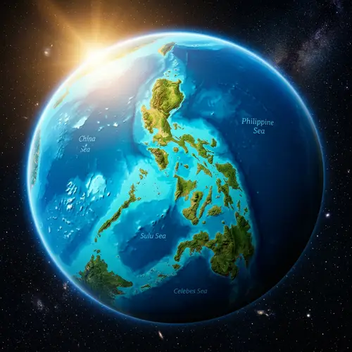 Philippine Map Near Sun: Realistic Space Depiction