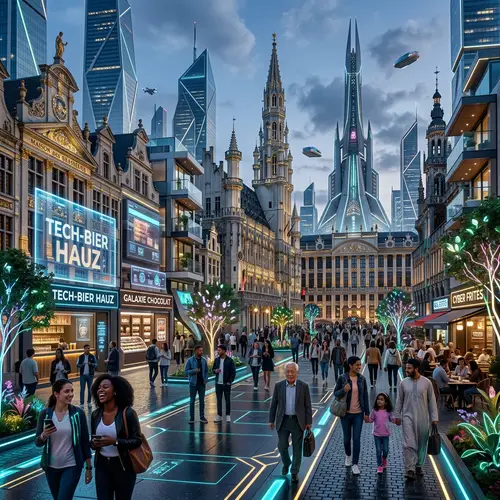 Futuristic Brussels Cityscape: Distant Future Transformation