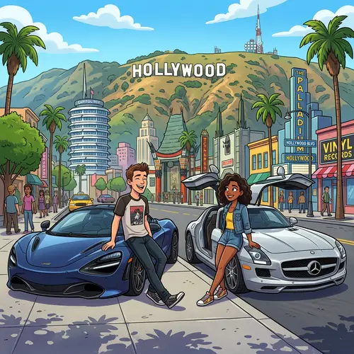Luxury Cars and Hollywood - Cartoon Friends