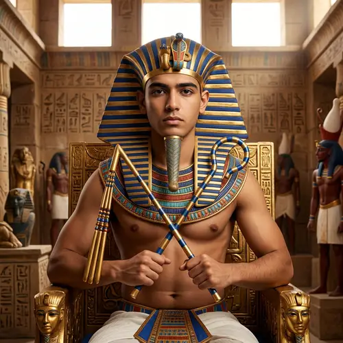 Pharaoh King Artwork: Golden Chariot Battle Scene