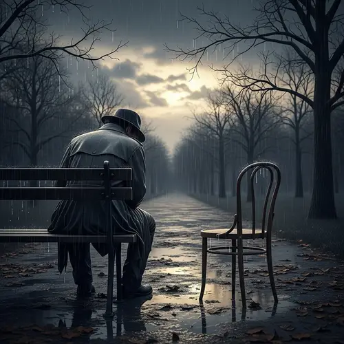 Solitude in the Rain: A Poignant Moment