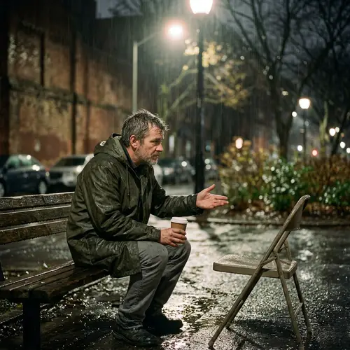 Solitude in the Rain: A Poignant Moment