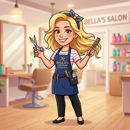 Blonde Hairdresser Mascot: Fun & Engaging Character