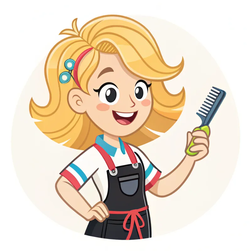 Blonde Hairdresser Mascot: Fun & Engaging Character
