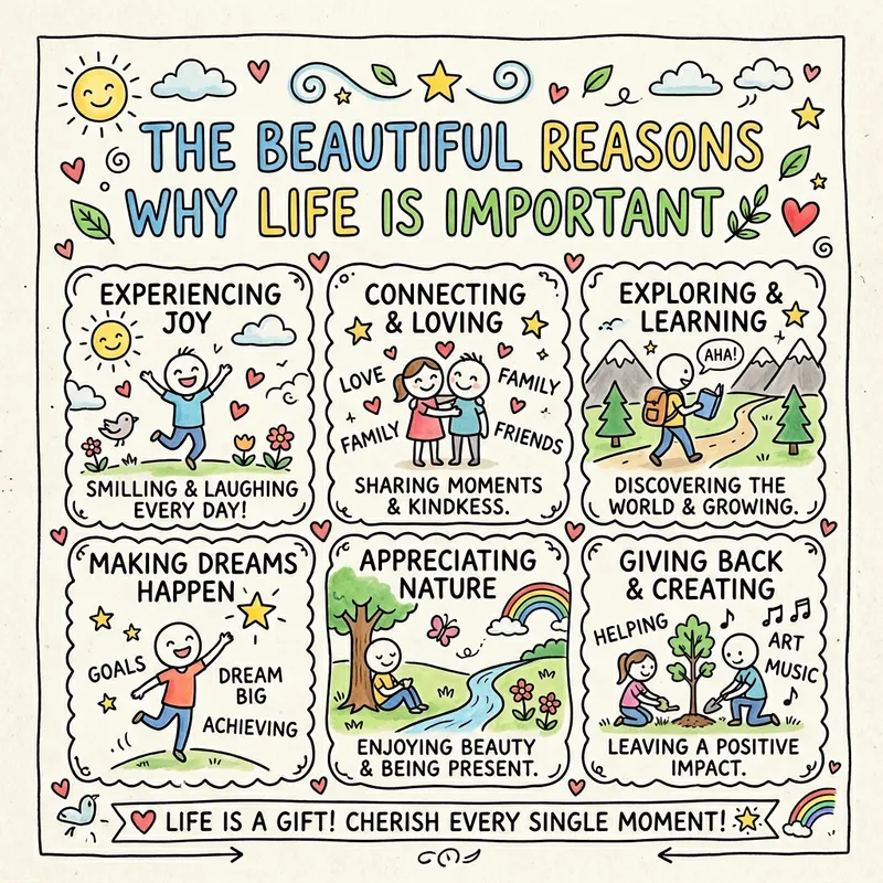 Cute Doodle Illustrating Life's Importance Cute Doodle Illustrating Life's Importance