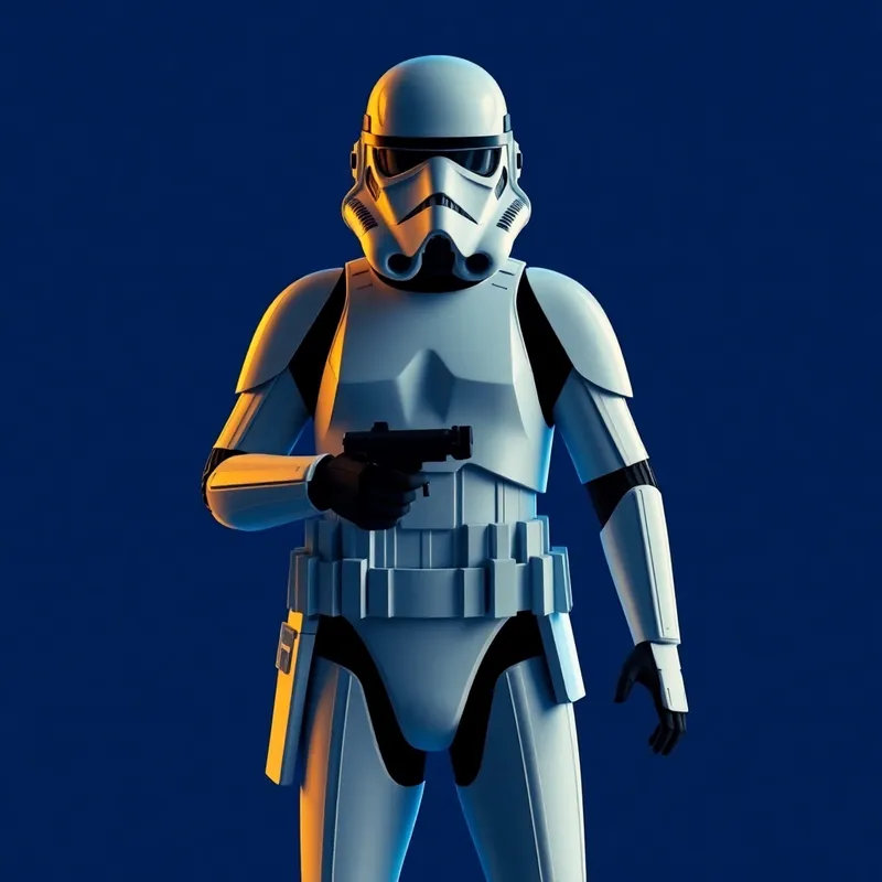 Vibrant Stormtrooper Art in Blue and Yellow Colors Vibrant Stormtrooper Art in Blue and Yellow Colors