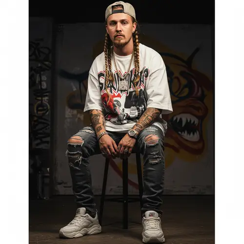 White Rapper with Braids - Unique Style Inspiration