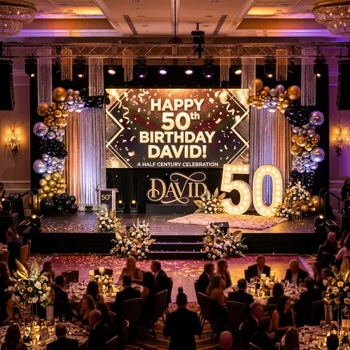 Stunning 50th Birthday Stage Setup Ideas