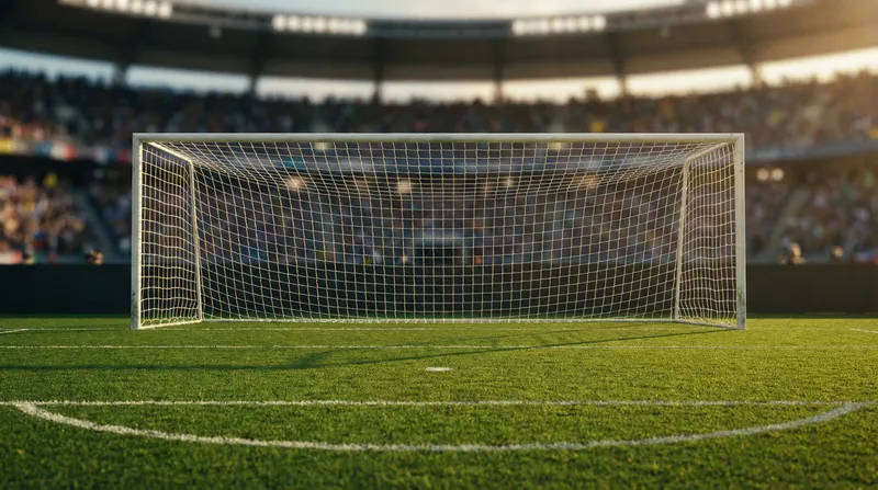 Realistic Soccer Goal on Green Grass Field