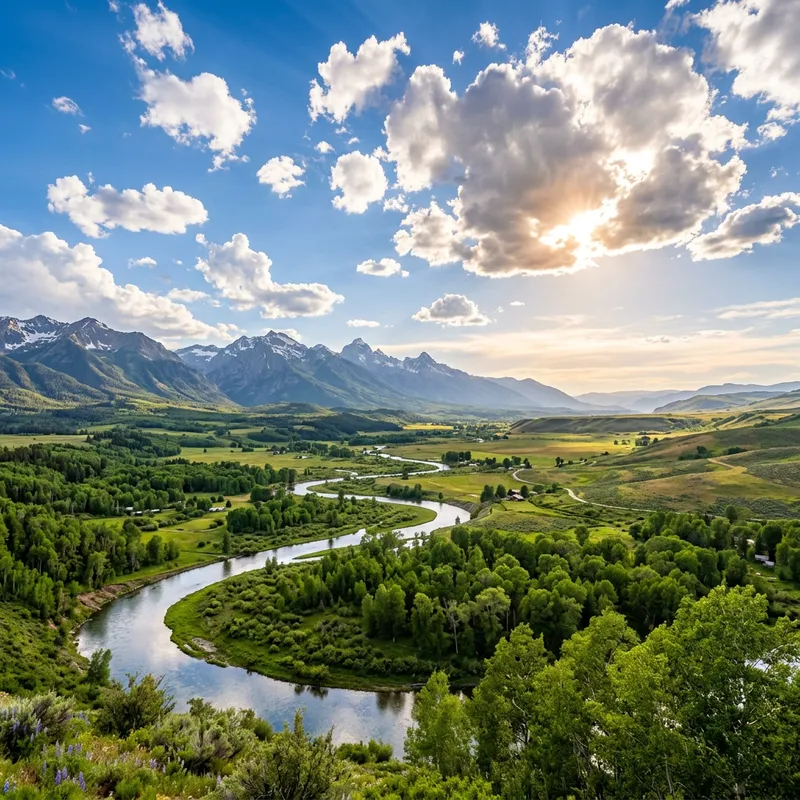 Peaceful Mountain Scenery with River View | Serene Nature Landscape
