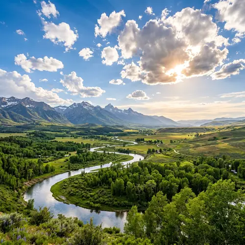 Majestic Mountain Landscape with Tranquil River | Nature Beauty