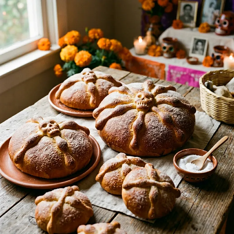 Traditional Pan de Muerto: Round, Oval, Individual & Family Sizes