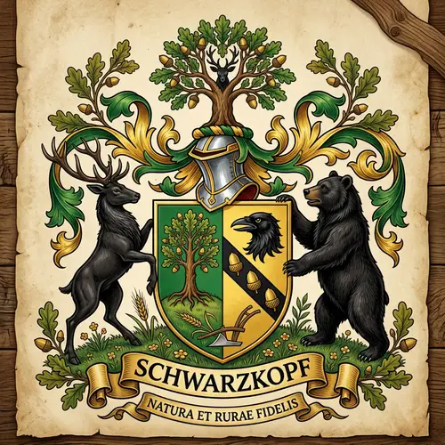 Schwarzkopf Family Crest - Embrace Nature's Heritage