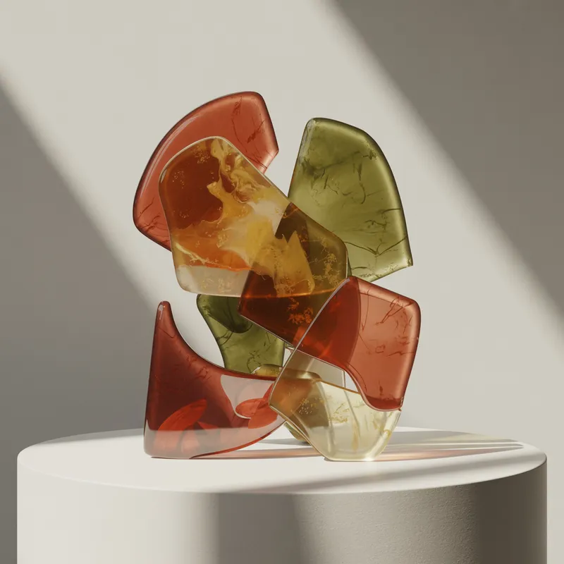 Abstract Minimalist Epoxy Art - Clean Contemporary Design