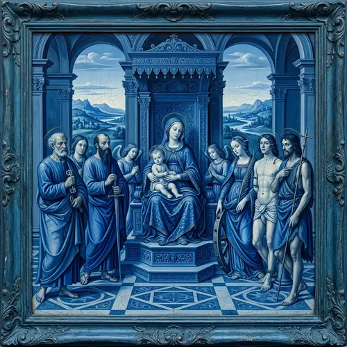 Renaissance Painting in Blue Shades