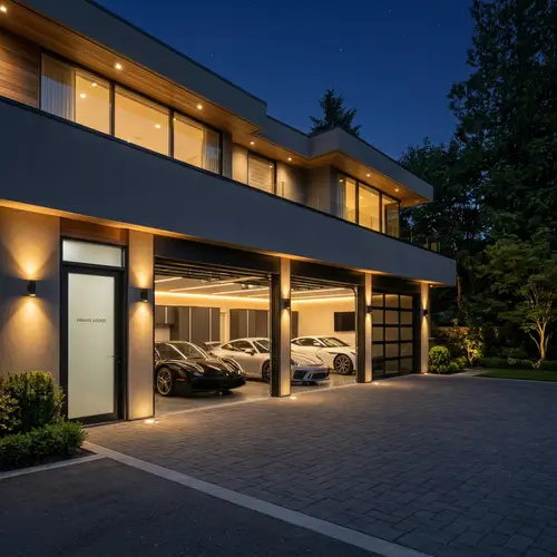 Elegant Modern Garage with Luxury Cars