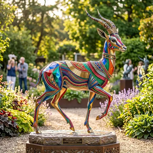 Life-Sized Gazelle Sculpture: Fashion-Inspired Art