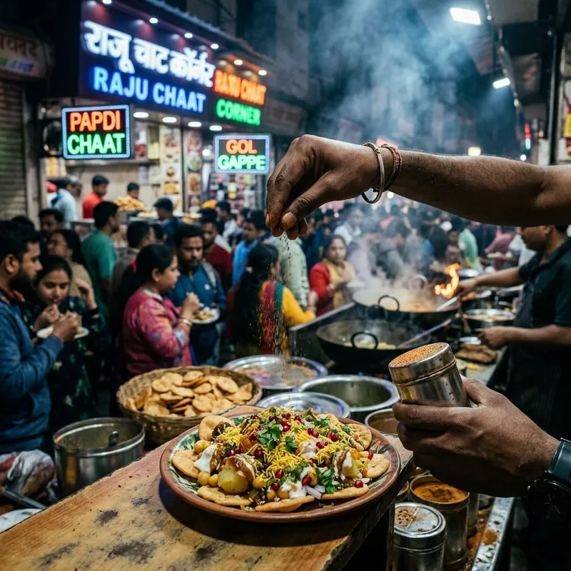 Delicious Papdi Chaat at Neon Street Food Stall