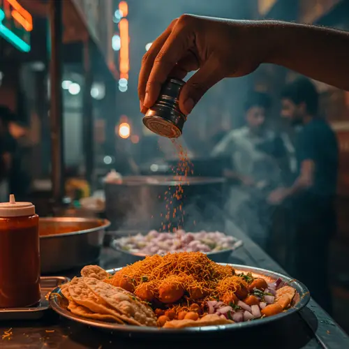 Delicious Papdi Chaat at Neon Street Food Stall