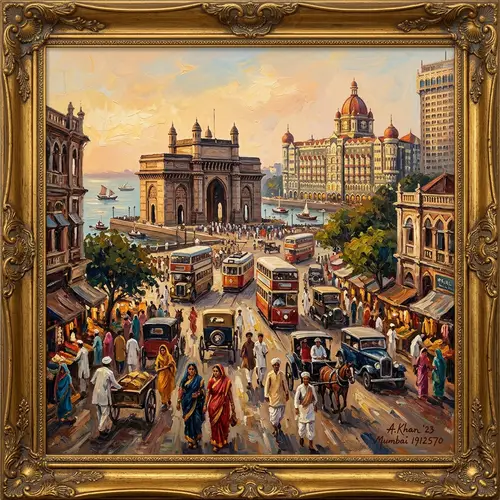 Stunning Mumbai Oil Painting